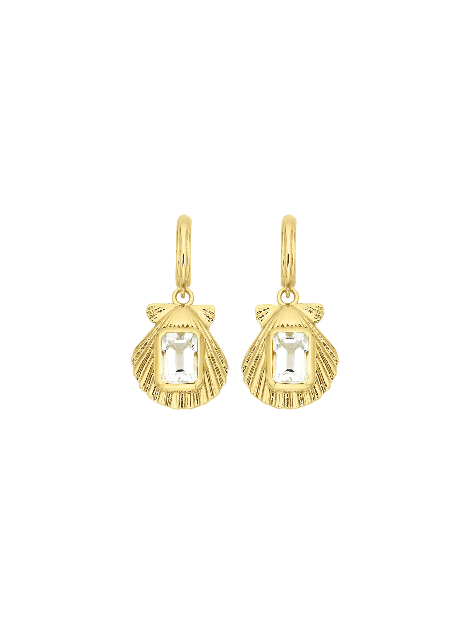 Cordelia earrings gold with white topaz